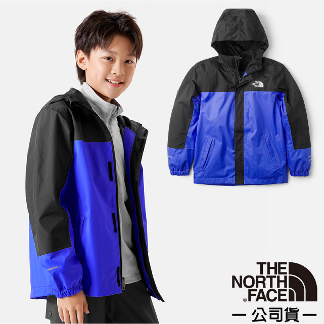 【The North Face】童 輕量防水透氣連帽休閒外套.防風休閒夾克.機能性風衣.風雨衣/8A48-QBO 海濤藍✿30E010